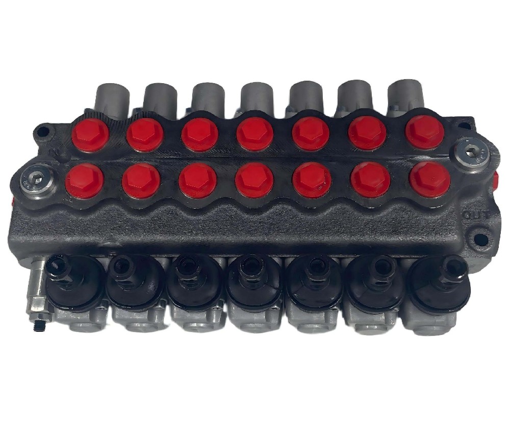 Válvula de palanca de control hidráulico manual Walvoil SD5/7-P(KG3-160)/18L/18L/18L/28L/28L/28L/28L/AET de 7 carretes para maquinaria móvil